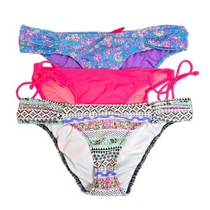 Victoria's Secret Womens Bundle Of 3 Multicolor Bikini Swimsuit Bottoms Size XS